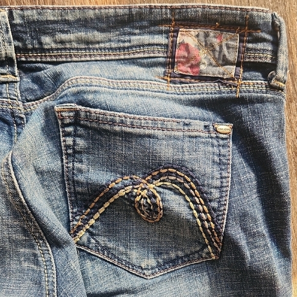 Mavi Lindy Straight Jeans Women's Low Rise Distressed Embroidered Size 32 - Picture 7 of 8